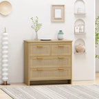 4 Drawers Rattan Cabinet,for Bedroom,Living Room,Dining Room,Hallways