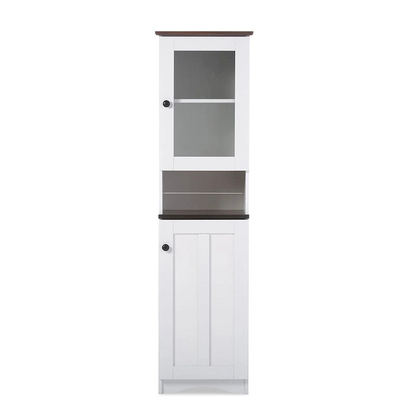 Traditional White Wood Kitchen Storage by
