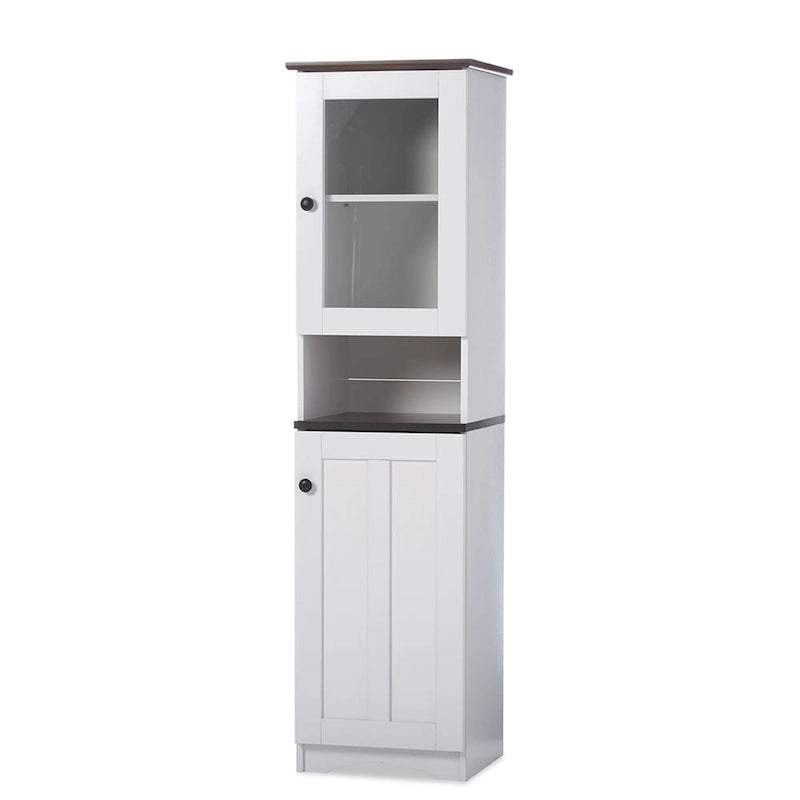 Traditional White Wood Kitchen Storage by