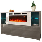 63-inch Modern Electric Fireplace Sideboard