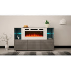 63-inch Modern Electric Fireplace Sideboard