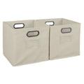 Noble Connect Set of 2 Foldable Fabric Storage Bins- Natural