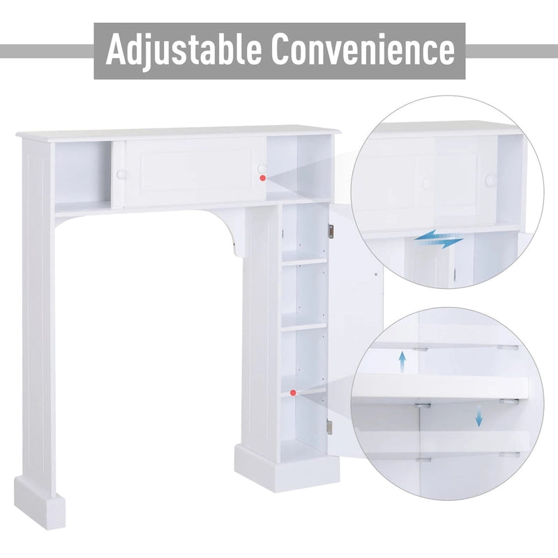 Freestanding Over Toilet Bathroom Storage Cabinet - White - 35*9*41