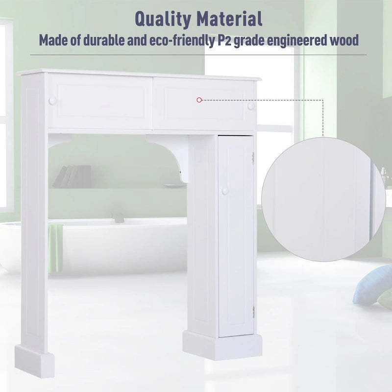 Freestanding Over Toilet Bathroom Storage Cabinet - White - 35*9*41