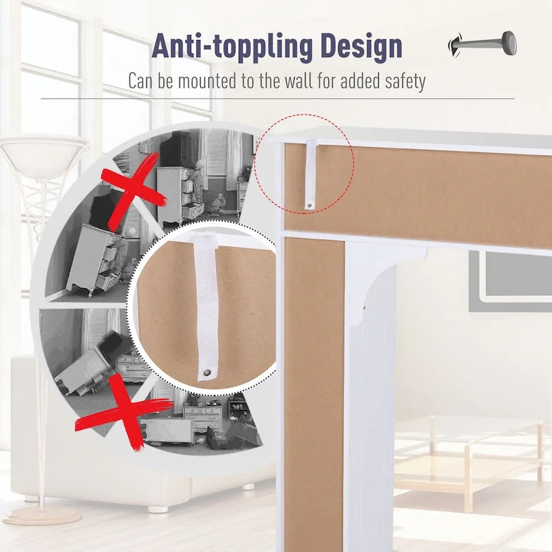 Freestanding Over Toilet Bathroom Storage Cabinet - White - 35*9*41