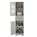 Freestanding Tall Bathroom Cabinet with Acrylic Door