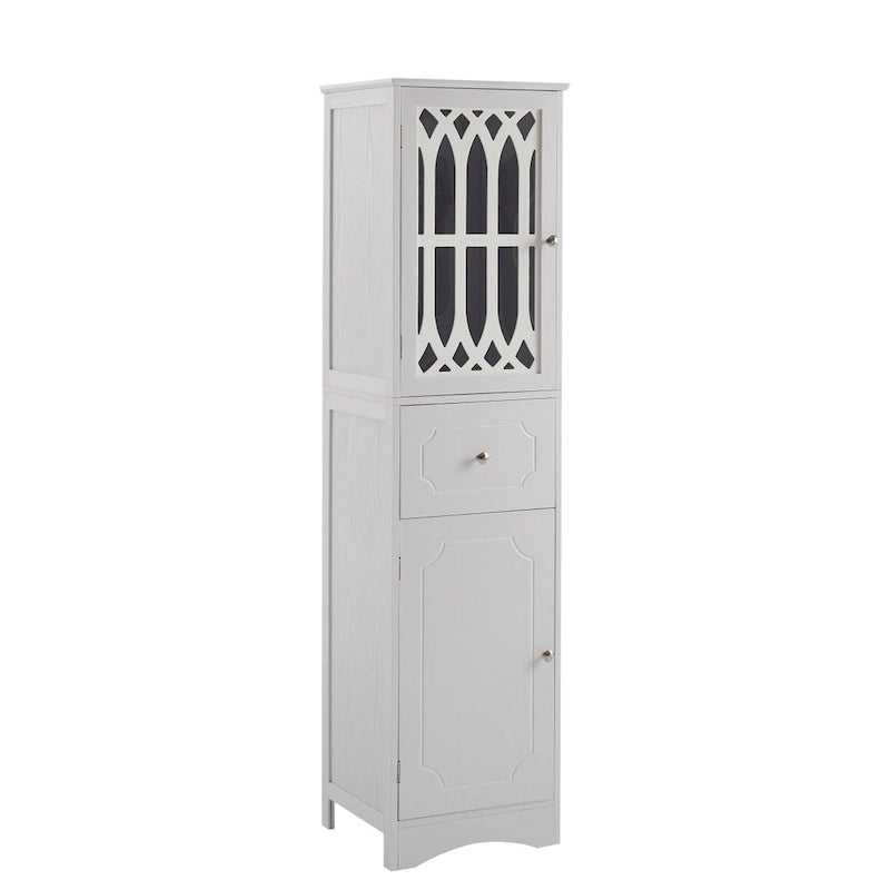 Freestanding Tall Bathroom Cabinet with Acrylic Door