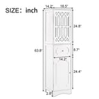 Freestanding Tall Bathroom Cabinet with Acrylic Door