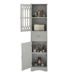 Freestanding Tall Bathroom Cabinet with Acrylic Door