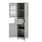Freestanding Tall Bathroom Cabinet with Acrylic Door