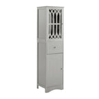 Freestanding Tall Bathroom Cabinet with Acrylic Door