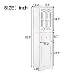Freestanding Tall Bathroom Cabinet with Acrylic Door