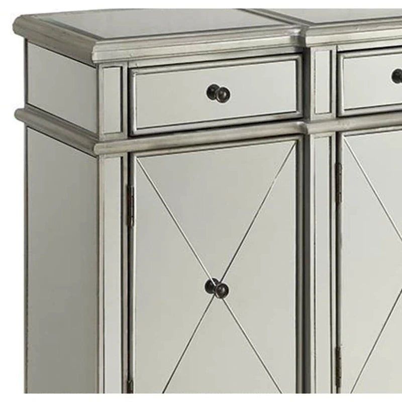 Battista Silver Mirrored Wine Cabinet