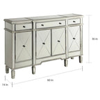 Battista Silver Mirrored Wine Cabinet