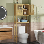 Bathroom Over The Toilet Storage Cabinet Organizer With Doors Shelves - 25 x 10 x 69