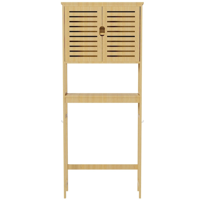 Bathroom Over The Toilet Storage Cabinet Organizer With Doors Shelves - 25 x 10 x 69