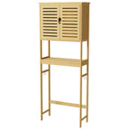 Bathroom Over The Toilet Storage Cabinet Organizer With Doors Shelves - 25 x 10 x 69