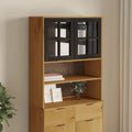 Solid Pine High Cabinet Top Unit (with Glass Doors) — 31.5 x 14.6 x 39.4