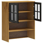 Solid Pine High Cabinet Top Unit (with Glass Doors) — 31.5 x 14.6 x 39.4