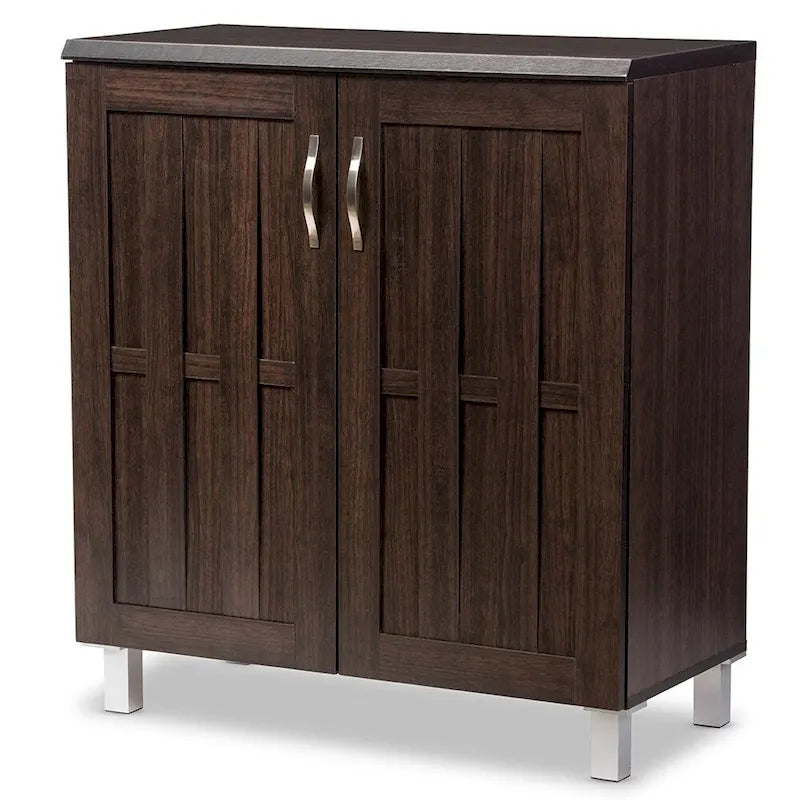 Modern and Contemporary Dark Brown Sideboard Storage Cabinet - 31.2 High x 15.6 Wide x 35.1 Deep