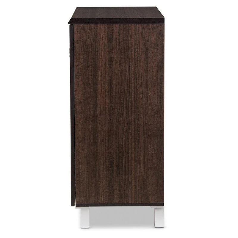 Modern and Contemporary Dark Brown Sideboard Storage Cabinet - 31.2 High x 15.6 Wide x 35.1 Deep