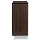 Modern and Contemporary Dark Brown Sideboard Storage Cabinet - 31.2 High x 15.6 Wide x 35.1 Deep