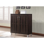 Modern and Contemporary Dark Brown Sideboard Storage Cabinet - 31.2 High x 15.6 Wide x 35.1 Deep