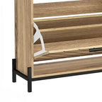 Meuble à chaussures élégant et stylé en bois avec pieds en métal