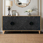 Carved Symmetrical Design Door Sideboards