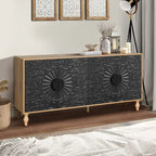 Carved Symmetrical Design Door Sideboards