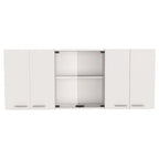 59-inch Two Center Glass Doors Wall Cabinet White