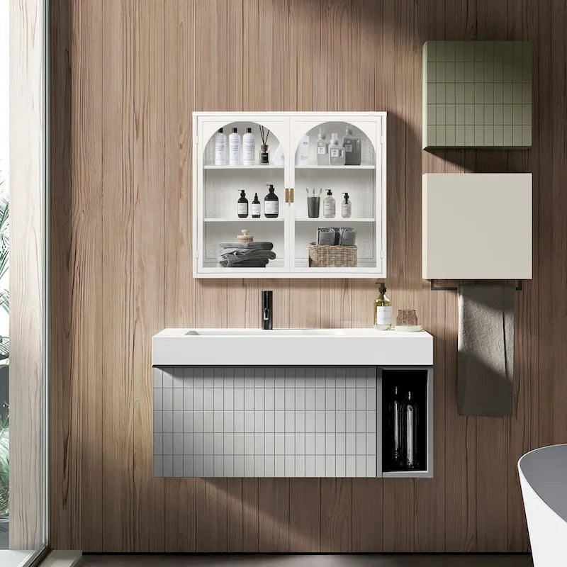 27.56Glass Doors Modern Two-door Wall Cabinet