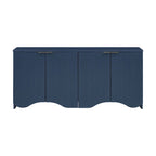 Vertical Stripes and Wavy Design of a Four-Door Cabinet Cabinet Suitable for Hallway, Entryway, Living Room