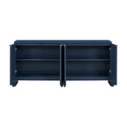 Vertical Stripes and Wavy Design of a Four-Door Cabinet Cabinet Suitable for Hallway, Entryway, Living Room