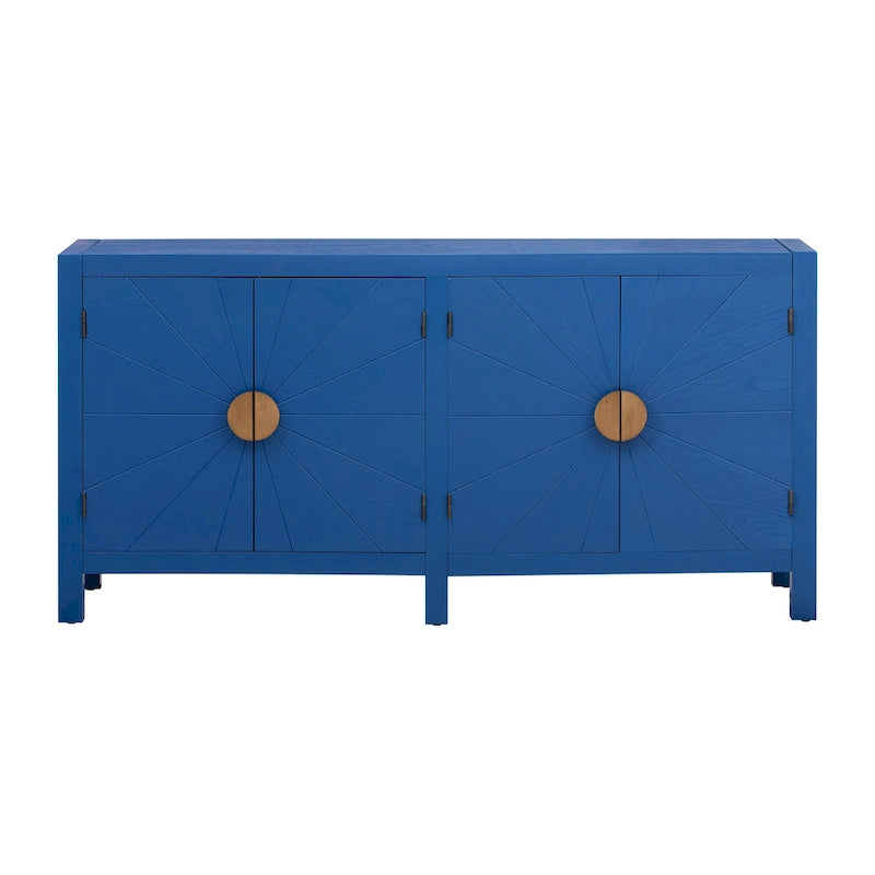 Caractéristiques uniques du meuble en placage de frêne avec portes de placard à motif de lignes rayonnantes, adapté aux salons et aux couloirs