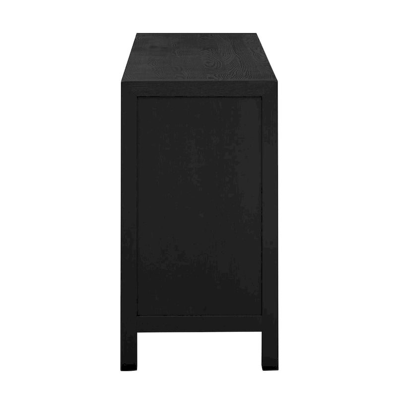 Caractéristiques uniques du meuble en placage de frêne avec portes de placard à motif de lignes rayonnantes, adapté aux salons et aux couloirs