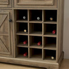 Farmhouse Buffet Cabinet with Storage Sideboard with 2 Drawers, Wine Bar Cabinet with Removable Wine Racks Storage Shelves