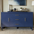 Meuble de rangement 4 portes, élégant et fonctionnel, avec pieds en pin et MDF, pour le salon, la chambre et la cuisine