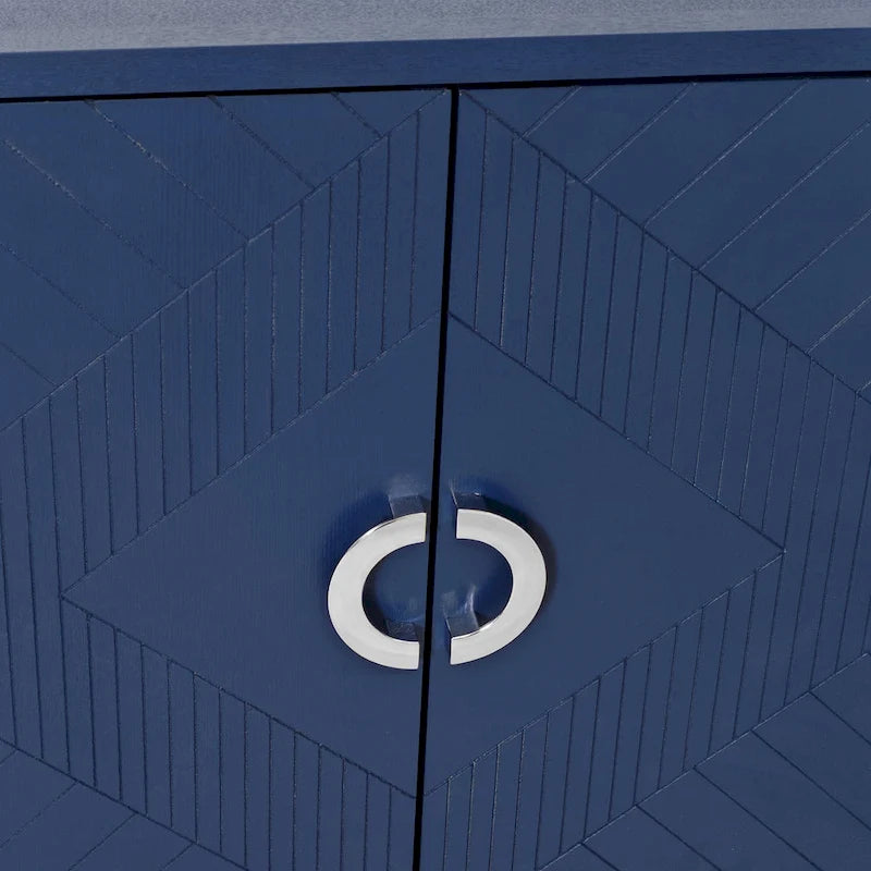 Meuble de rangement 4 portes, élégant et fonctionnel, avec pieds en pin et MDF, pour le salon, la chambre et la cuisine