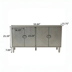 Meuble de rangement 4 portes, élégant et fonctionnel, avec pieds en pin et MDF, pour le salon, la chambre et la cuisine
