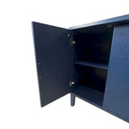 Meuble de rangement 4 portes, élégant et fonctionnel, avec pieds en pin et MDF, pour le salon, la chambre et la cuisine