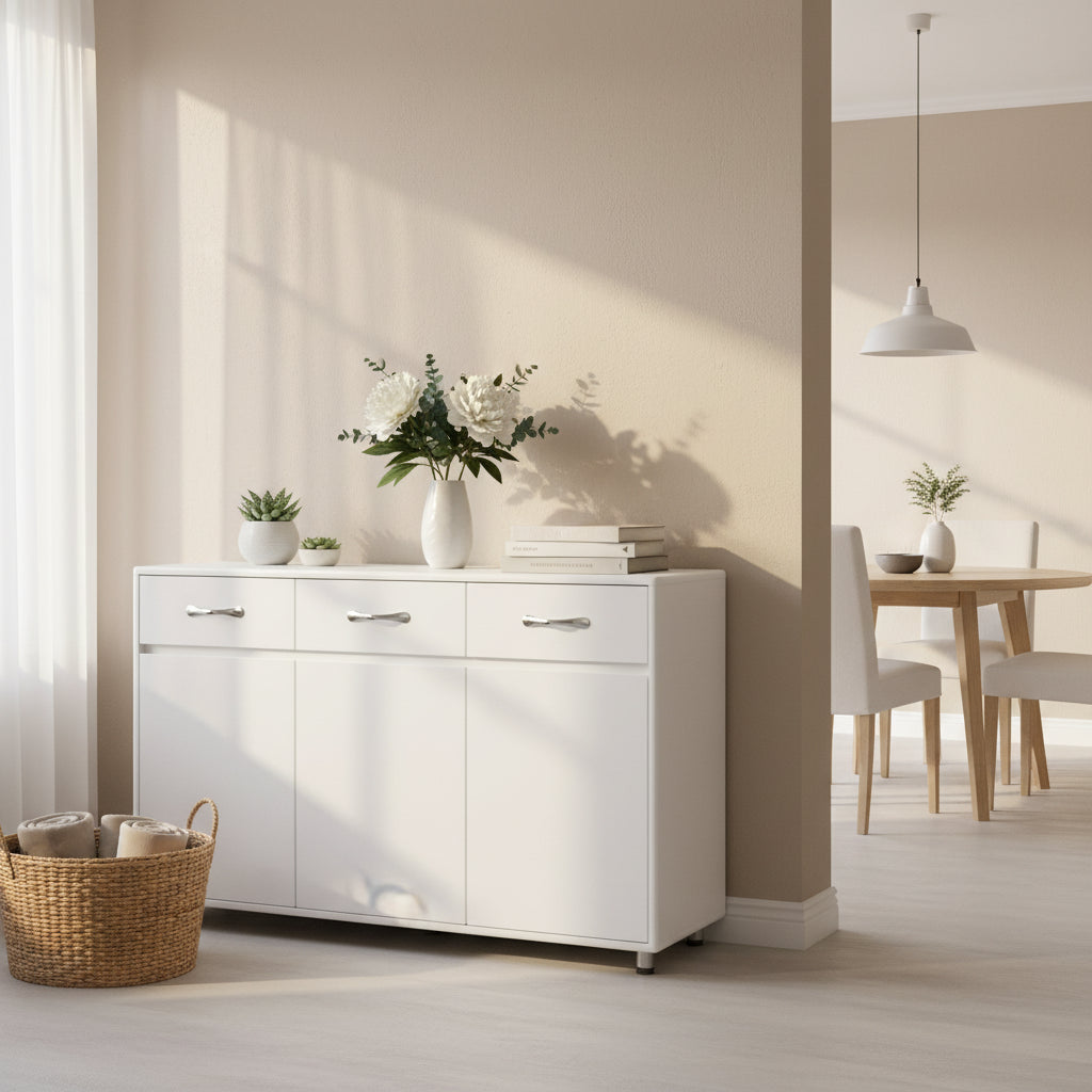 Three Doors White Side Table