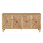 Carved Flower Door Large Storage Cabinet