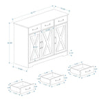 Farmhouse Buffet Cabinet Storage Sideboard with 3 Drawers and 3 Doors