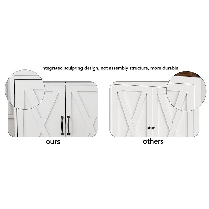 Farmhouse Buffet Cabinet Storage Sideboard with 3 Drawers and 3 Doors