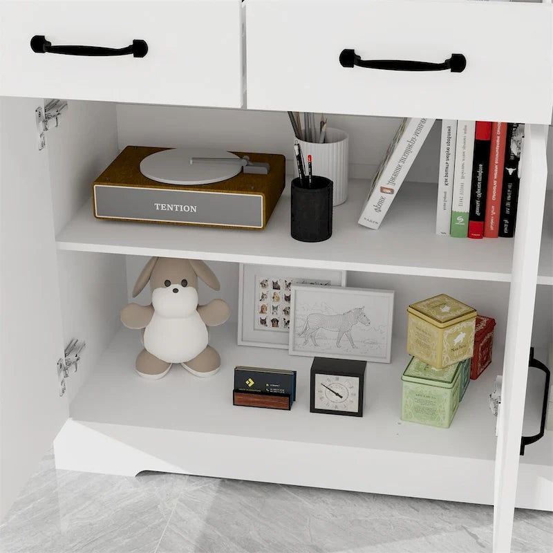 Farmhouse Buffet Cabinet Storage Sideboard with 3 Drawers and 3 Doors