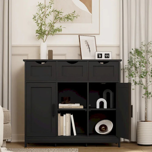 35.4 Wide 3 Drawer Sideboard Buffet Cabinet