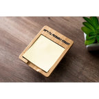 Eco Friendly Laser Engraved Bamboo Wood Post It Notes Holder