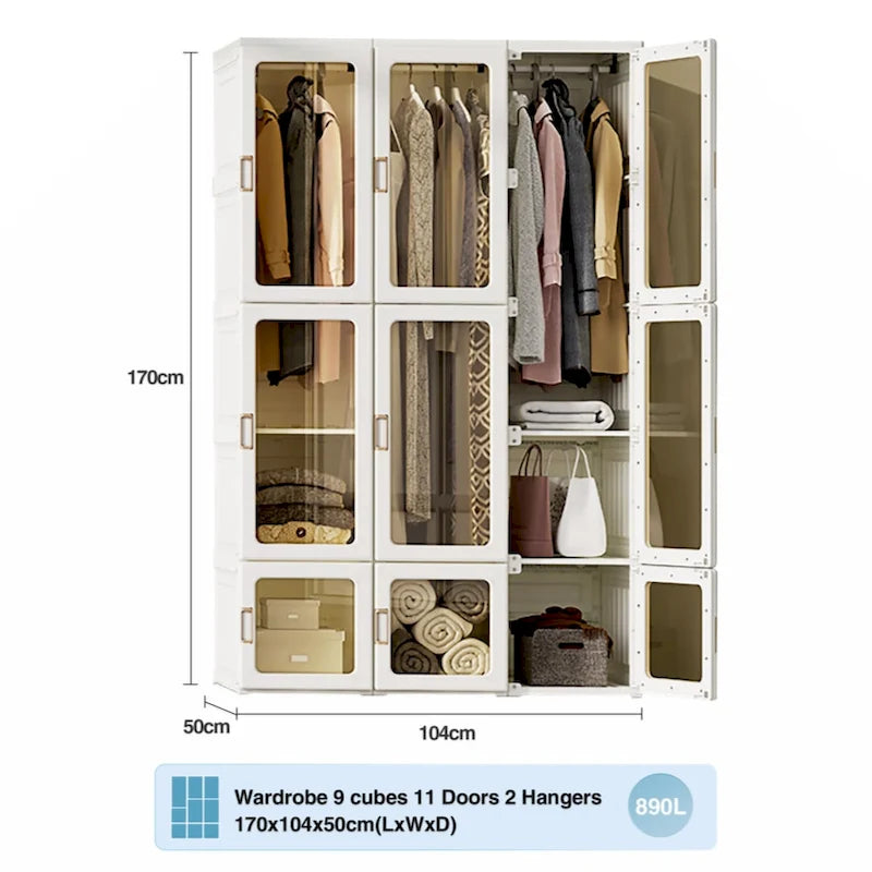 Portable Wardrobe Closets Bedroom ,Storage Organizer, Clothes Dresser, Closet Storage Organizer