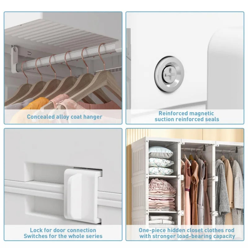 Portable Wardrobe Closets Bedroom ,Storage Organizer, Clothes Dresser, Closet Storage Organizer